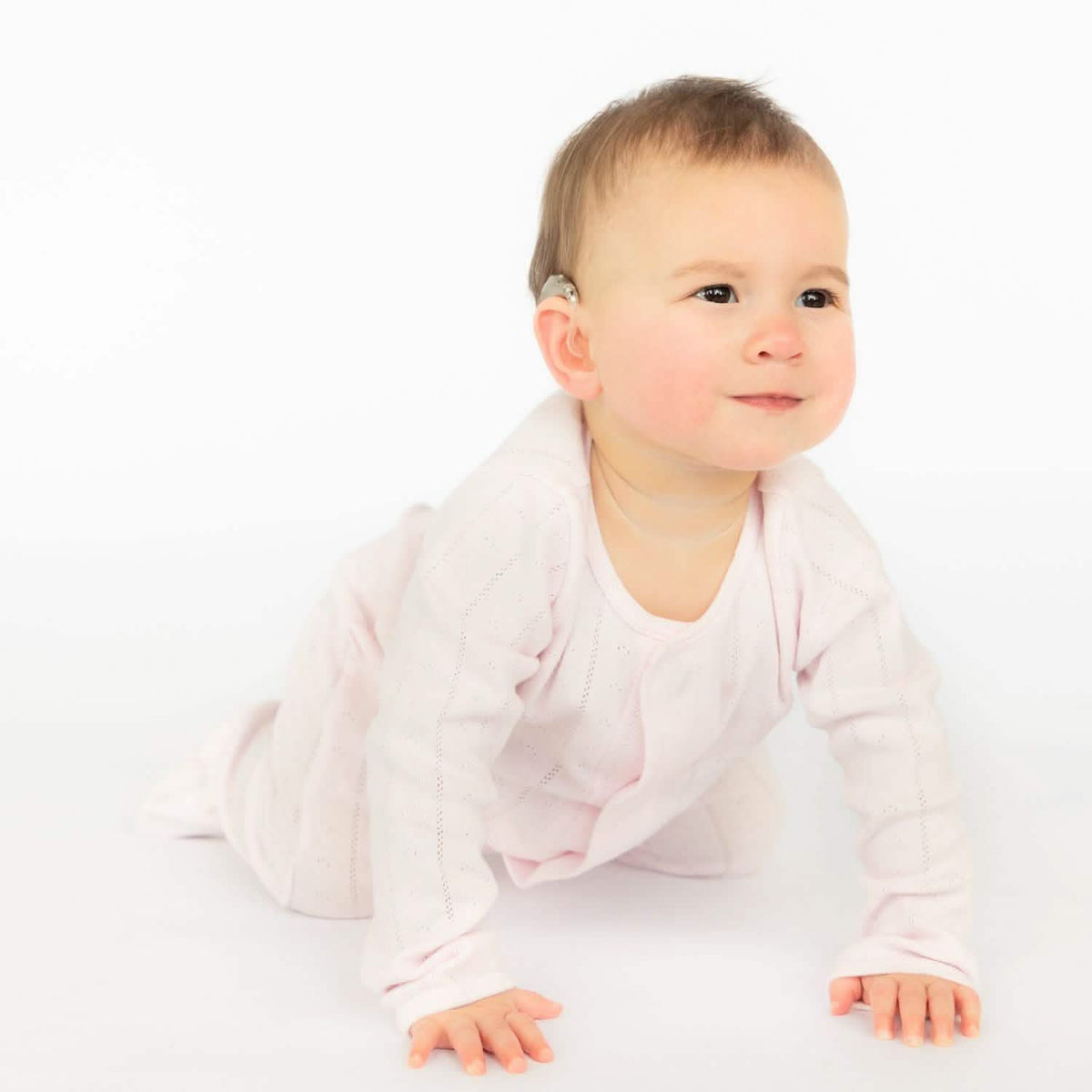 Baby Girl Love Lines Pink Pointelle Footie main image 1