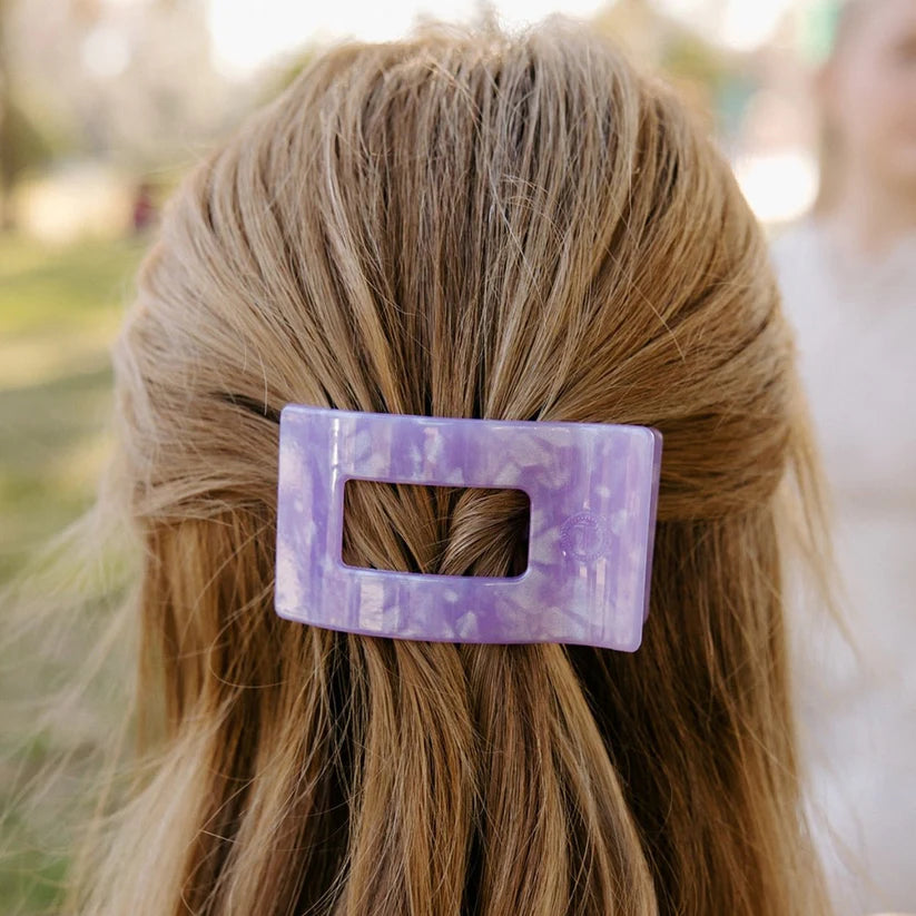 TELETIES Small Flat Rectangle Clip- Lavender – VACE