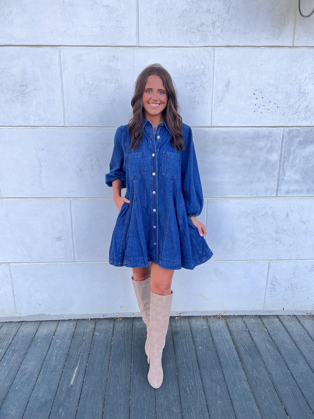 Gracelyn Dress - Dark Denim VACE Gracelyn Dress - Dark Denim VACE