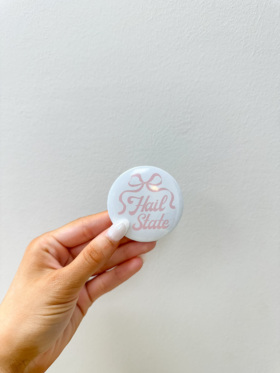 Hail State Bow Button- Pink – VACE