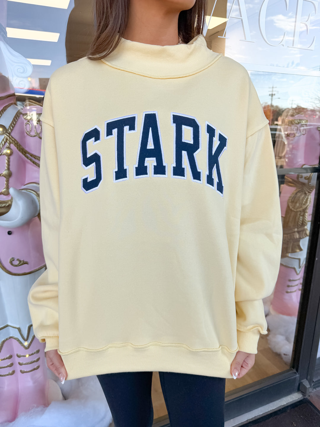 STARK Applique Sweatshirt- Yellow/Navy – VACE