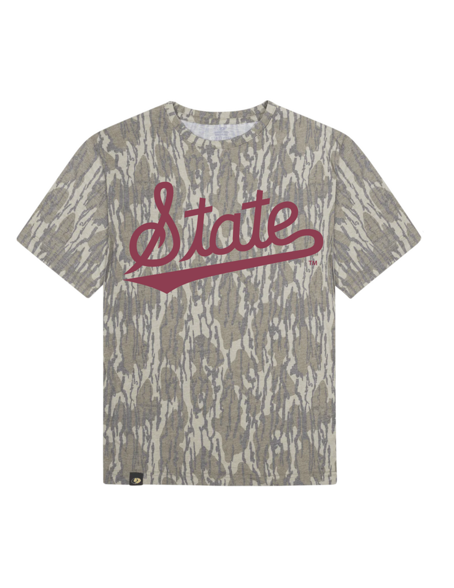 Mossy Oak State Script Maroon- Short Sleeve – VACE
