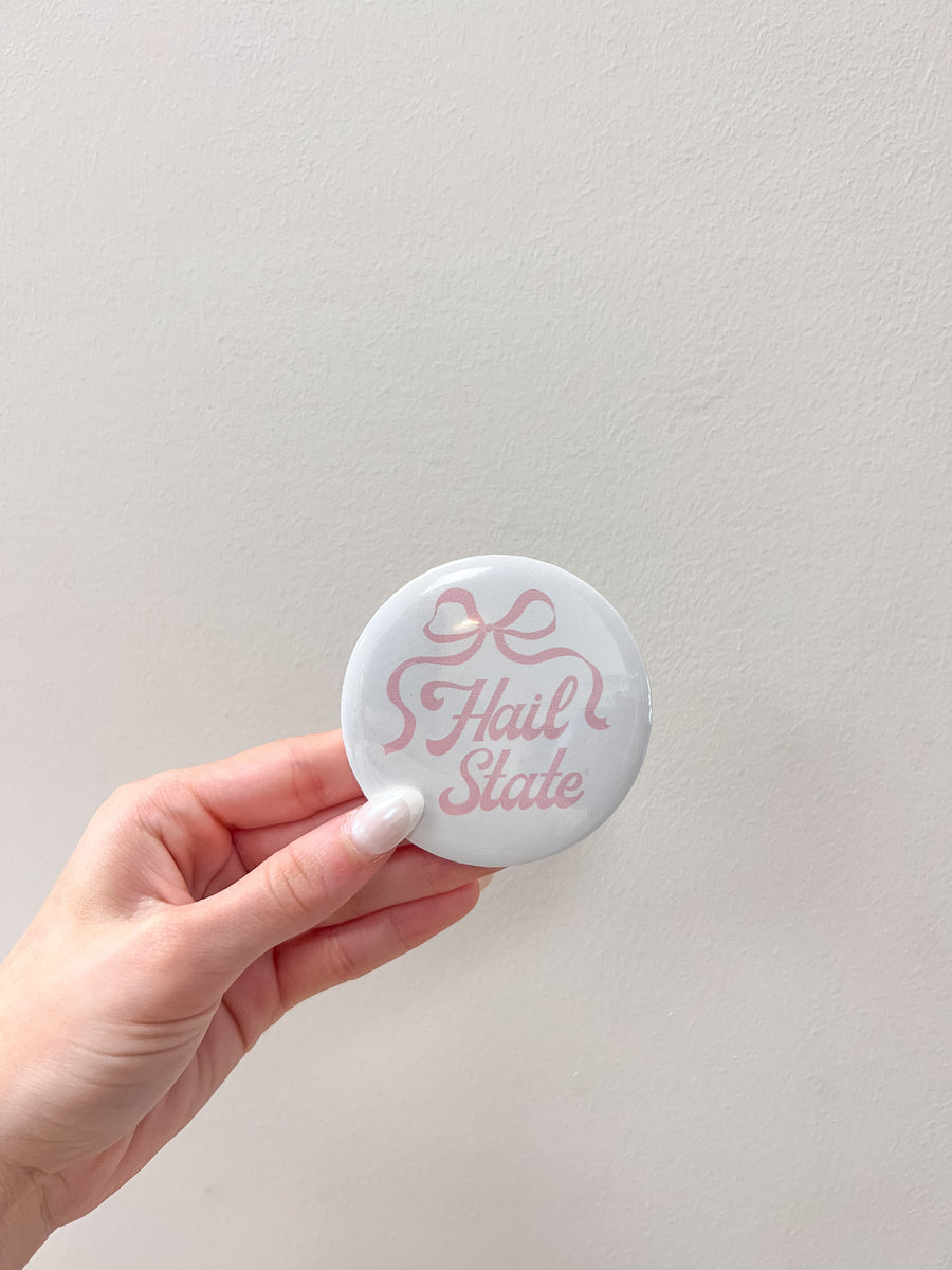 LARGE Hail State Bow Button- Pink – VACE